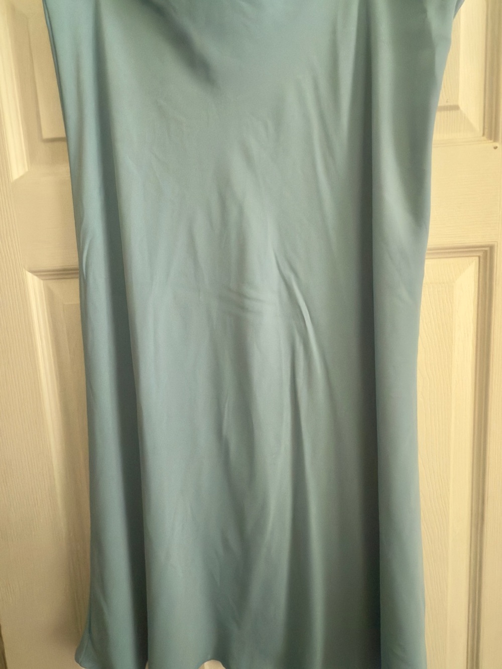 Light Blue Satin Slip midi skirt